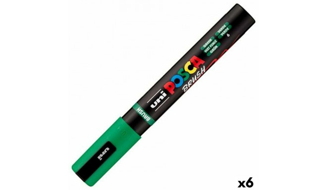 Marker BRUSH POSCA PC-5BR Roheline (6 Ühikut)