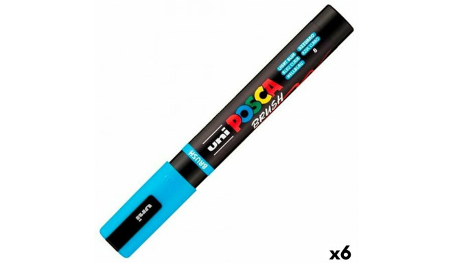 Marker BRUSH POSCA PC-5BR Helesinine (6 Ühikut)