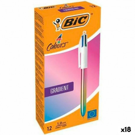 Biro pastapliiatsite komplekt Bic GRADIENT Mitmevärviline 0,32 mm (18 Ühikut) (12 Tükid, osad)