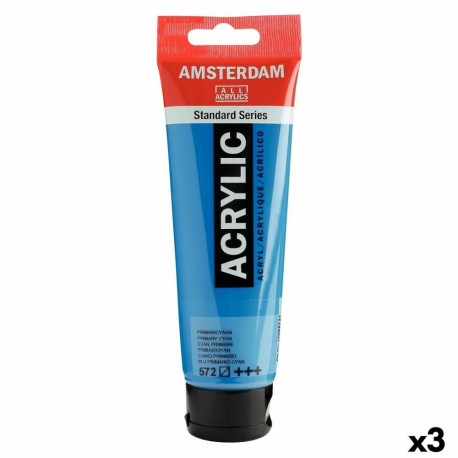 Acrylic paint Talens Amsterdam Cyan 120 ml (3 Units)
