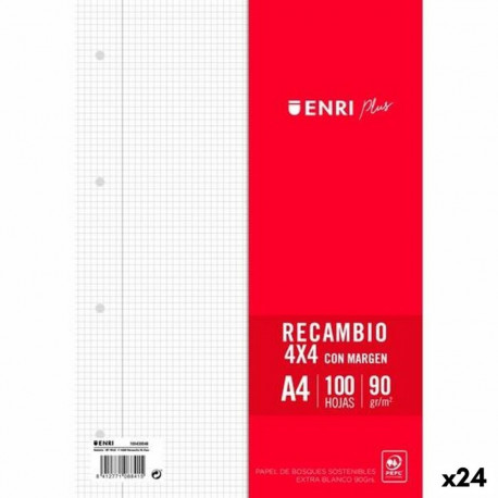 Asenduslehed ENRI Valge A4 100 Lehed (24 Ühikut)