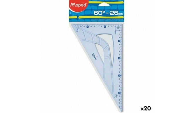 Triangle Maped GEOMETRIC 60º Transparent 26 cm (20 Units)