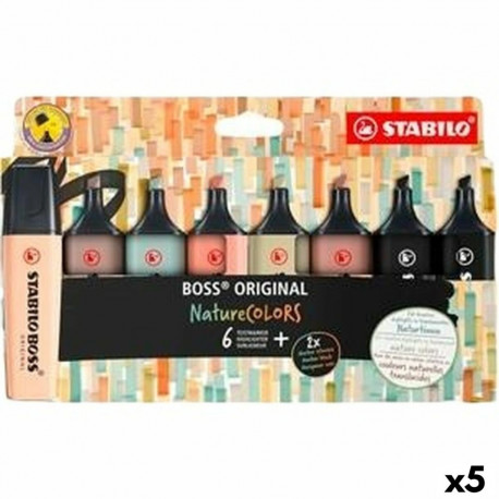 Pimeduses Helendavate Markerite Komplekt Stabilo BOSS ORIGINAL NATURECOLORS Mitmevärviline 8 Tükid,