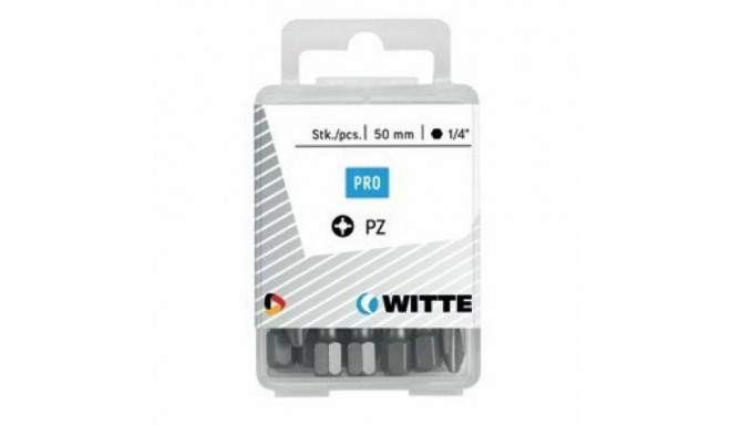 Bit set WITTE Pozidriv PZ2 10 Units 10 Pieces