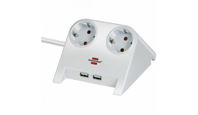 2-socket plugboard without power switch Brennenstuhl 1153520222 3600 W USB x 2 Tablecloth (1,8 m)