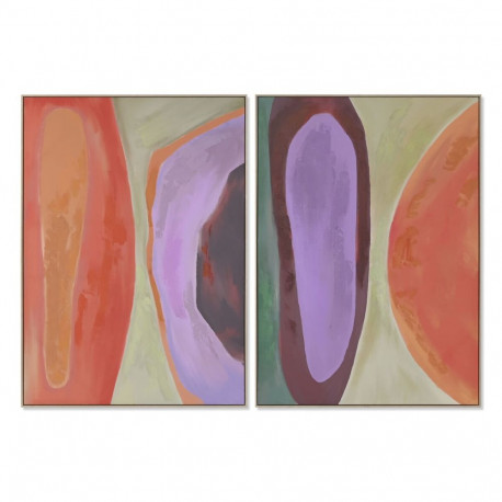 Canvas Home ESPRIT Orange Light mauve Modern Urban 100 x 4 x 140 cm (2 Units)