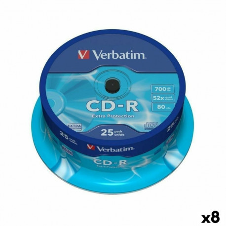 CD-R Verbatim Extra Protection 700 MB 52x 25 Tükid, osad (8 Ühikut)