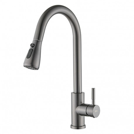 Mixer Tap Fontastock Grey Stainless steel Ceramic C-shaped