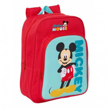 School Bag Mickey Mouse Blue Red 26 x 34 x 11 cm