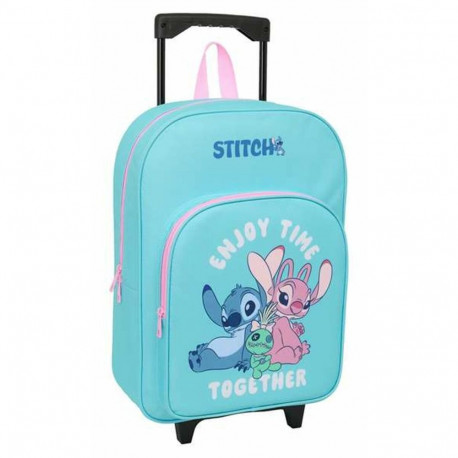 Ratastega koolikott Stitch Sinine 32 x 42 x 14 cm