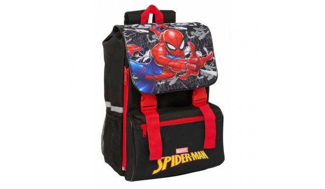 Kooliseljakott Spider-Man Must Punane 18,5 x 41 x 15 cm