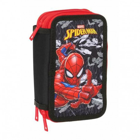 Kolmepoolne pinal Spider-Man Must 12,5 x 19,5 x 5,5 cm 37 Tükid, osad