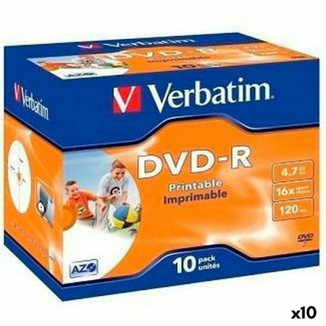 DVD-R Verbatim 4,7 GB 16x 10 Tükid, osad (10 Ühikut)