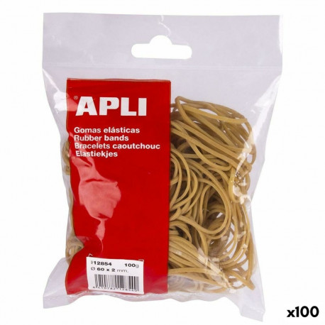 Elastic bands Apli Brown 100 x 2 mm (100 Units)
