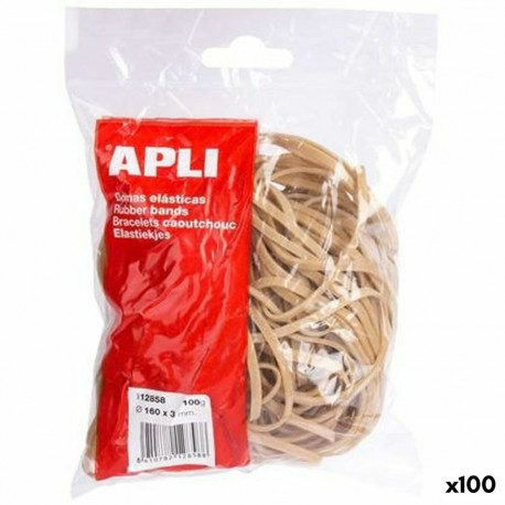 Elastikpaelad Apli Pruun 160 x 3 mm (100 Ühikut)