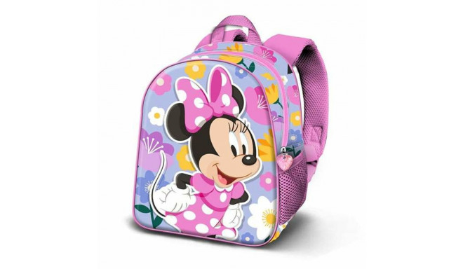 Ratastega 3D-kooliseljakott Minnie Mouse Spring Roosa