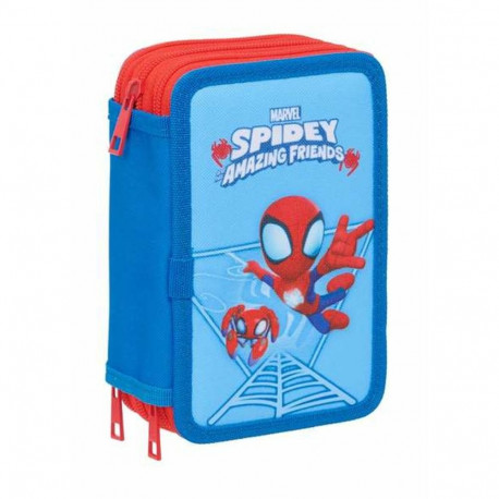 Kolmepoolne pinal Spidey Sinine 12,5 x 19,5 x 5,5 cm 37 Tükid, osad