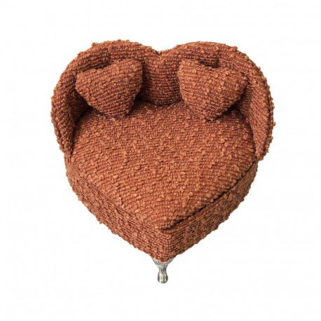 Jewelry box Versa Red Polyester Metal Mirror MDF Wood 16 X 13,5 X 16 CM Sofa