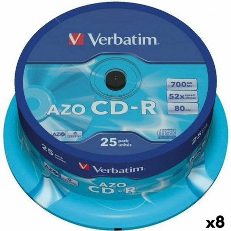 CD-R Verbatim Azo 700 MB 52x 25 Tükid, osad (8 Ühikut)