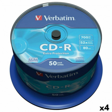 CD-R Verbatim Extra Protection 700 MB 52x 50 Tükid, osad (4 Ühikut)