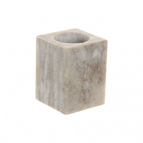 Hambaharjahoidja Home ESPRIT Valge Pruun Marmor 7,5 x 7,5 x 10,5 cm