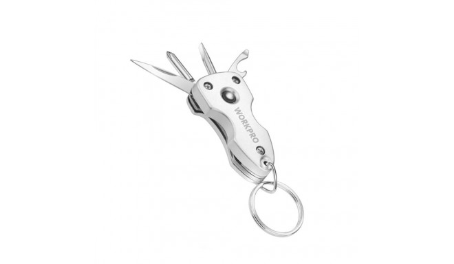 Multi-tool keyring Workpro Silver Steel