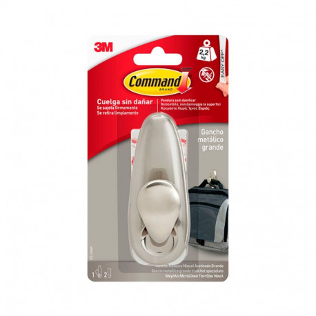 Hook for hanging up 3M 2,2 Kg Silver Metallic Metal nickel (1 Unit)