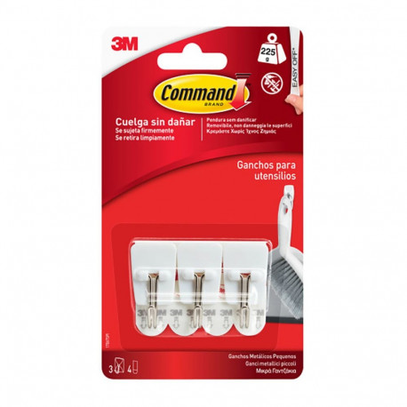 Konks riputamiseks 3M 225 g 19 X 41 X 19 MM Valge Teras (3 Ühikut)