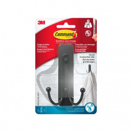 Konks riputamiseks 3M 1,8 kg Must ABS (1 Ühikut)