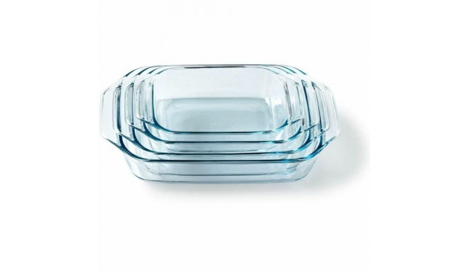 Set of Oven Dishes Pyrex Transparent 4 Pieces