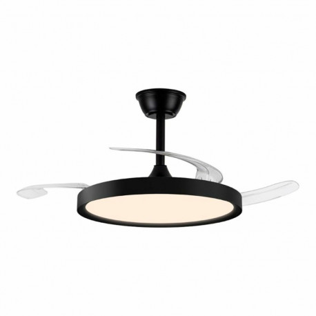 Ceiling Fan with Light CristalRecord Black 43 W (3000 K) (4000 K)