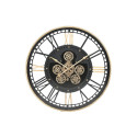 Wall Clock Home ESPRIT Black Golden Metal Crystal 100 x 9 x 100 cm