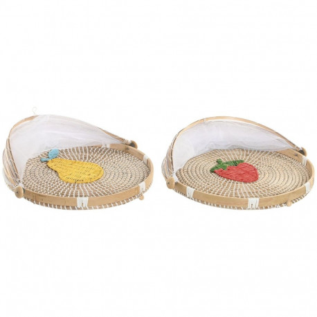 Taldrikukate Home ESPRIT Looduslik kiud 40 x 40 x 24 cm