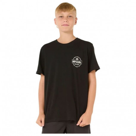 Child's Short Sleeve T-Shirt Rip Curl Staple Black - 16 Years