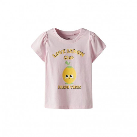 Child's Short Sleeve T-Shirt Name It Nmfvibeke Capsl Ballerina Pink - 6 Years