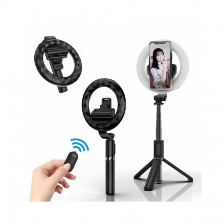 Elight L07 Professional Selfie Stick (length max 90cm) with Ring LED Light / Tripod / Shutter button