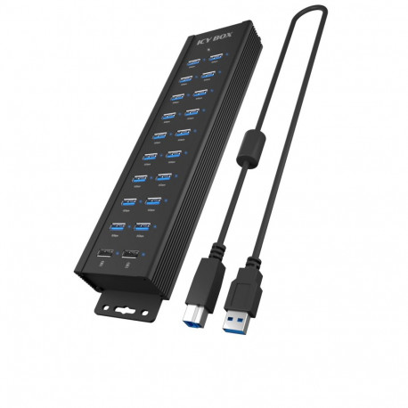 ICY BOX USB-jaotur IB-HUB1720-U3, 18+2 porti, 96W laadija