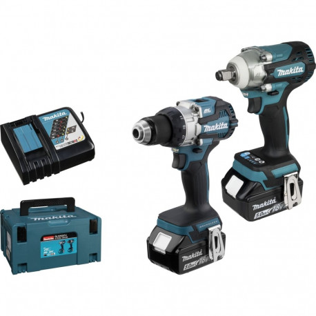 Makita DLX2533TJ akukomplekt DDF489 + DTW300 + 2x5Ah + Makpac