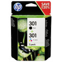 HP N9J72AE kombo 2-pakk must/värviline nr 301