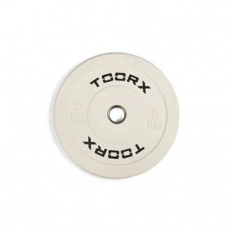 Raskusketas TOORX Bumper Plate Challenge, valge, 50 mm, 5 kg