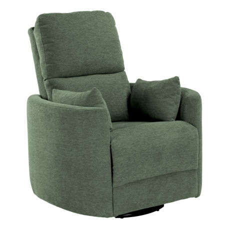 Recliner armchair STINA with swinging and rotating manual mechanism, green