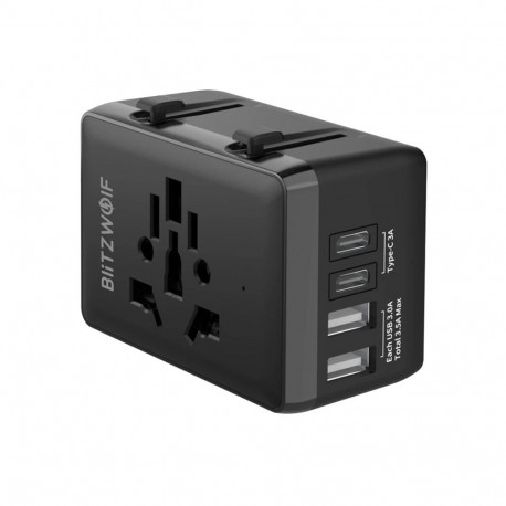 Blitzwolf BW-TA1 4-in-1 Travel Adapter 2xUSB + C + PD 20W
