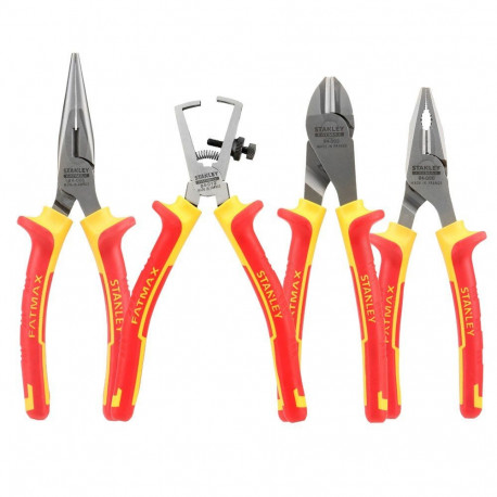 Zangen-Set VDE FATMAX, 4-teilig (rot/gelb, Kombizange, Seitenschneider, Abisolierzange, Spitzzange)