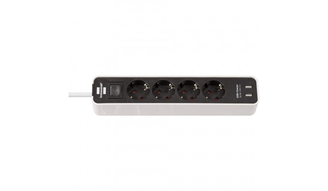 Brennenstuhl Ecolor 4x Power 2x USB - 1.5m - white