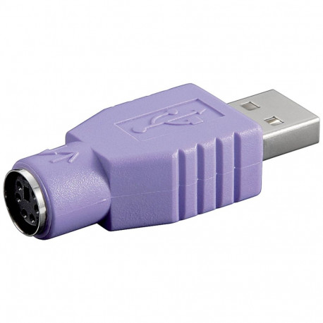 USB 2.0 Adapter, USB-A Stecker > PS/2 Buchse (violett, für Kombo Tastatur)
