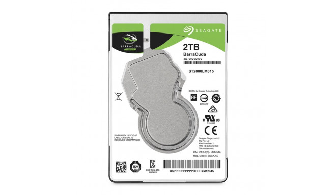 Seagate Barracuda 2.5" internal hard drive 2 TB 5400 RPM 128 MB 2.5" Serial ATA III
