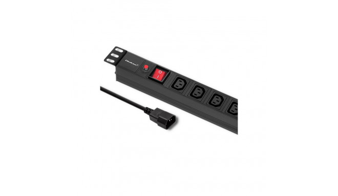 Qoltec 53998 toiteplokk RACK 19" jaoks | 1U | 10A | PDU | 8xIEC C13 | 2m