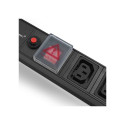 Qoltec 53998 Power strip for RACK 19" | 1U | 10A | PDU | 8xIEC C13 | 2m