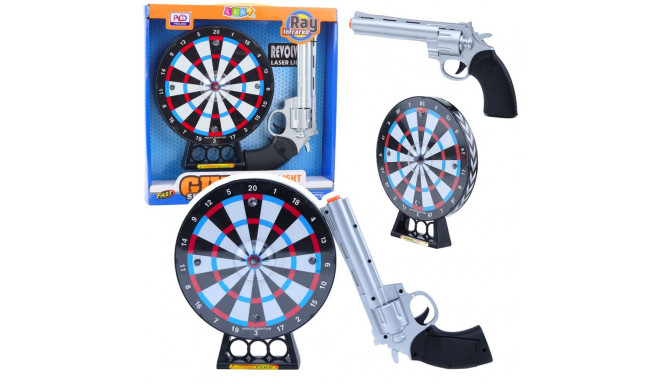 laserrelva ja märklauaga laskmismäng tulede ja helidega