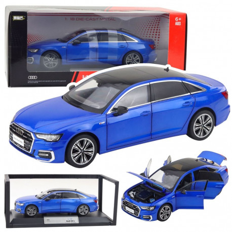 Audi A6 L 1:18 metallist tarvikud tuled helid sinine mänguauto